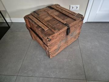 Vintage Houten Kist / Opbergkist beschikbaar voor biedingen