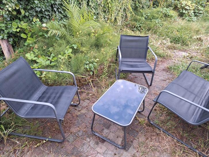 Sweeek Silvi tuinmeubelset – 4 persoons loungeset, Tuin en Terras, Tuinsets en Loungesets, Gebruikt, Wicker, Ophalen