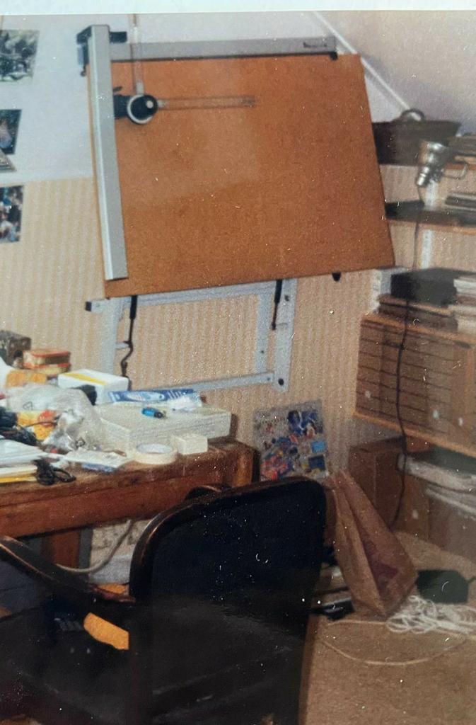 Opklapbaar onderstel voor tekentafel incl. tekenmachine, Doe-het-zelf en Verbouw, Tekentafels, Gebruikt, Ophalen