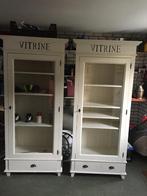 Witte Vitrinekast met Lade, Gebruikt, Met lade(s), 150 tot 200 cm, 25 tot 50 cm
