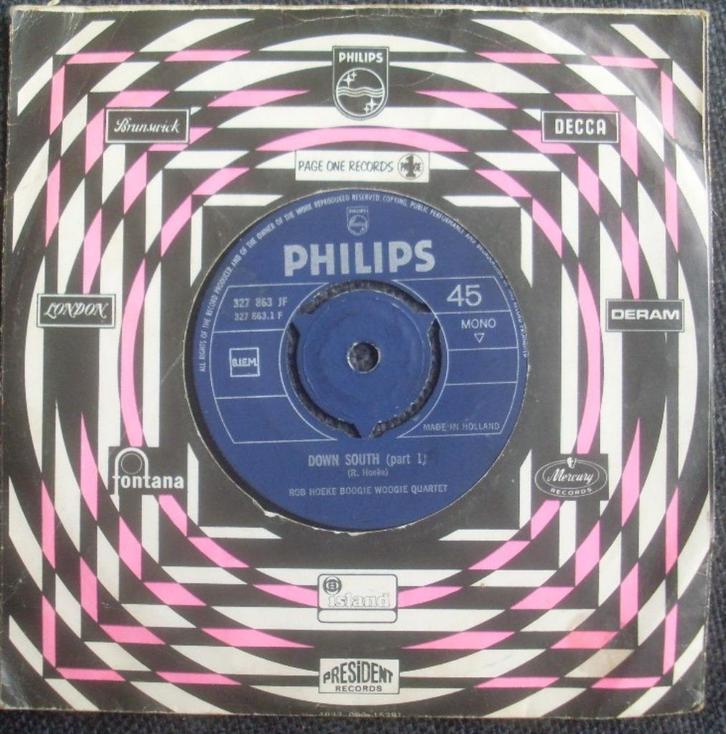 Rob Hoeke Boogie Woogie Quartet - Down South part 1 & 2 mono, Cd's en Dvd's, Vinyl Singles, Gebruikt, Single, Jazz en Blues, 7 inch