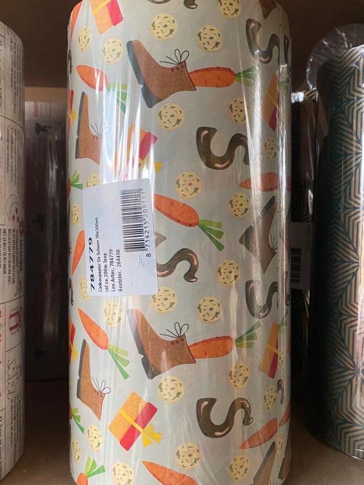 Cadeaupapier Sinterklaas 200 meter lang 30 cm breed, Diversen, Cadeaupapier, Nieuw, Ophalen of Verzenden