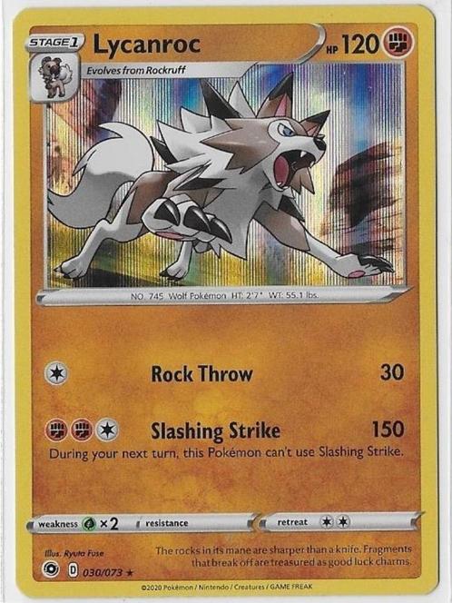 Champions Path,  Lycanroc [holo] 30/73, Hobby en Vrije tijd, Verzamelkaartspellen | Pokémon, Nieuw, Losse kaart, Verzenden