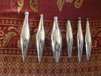 6 oude zilver kleurige kerst pegels, Ophalen of Verzenden, Gebruikt