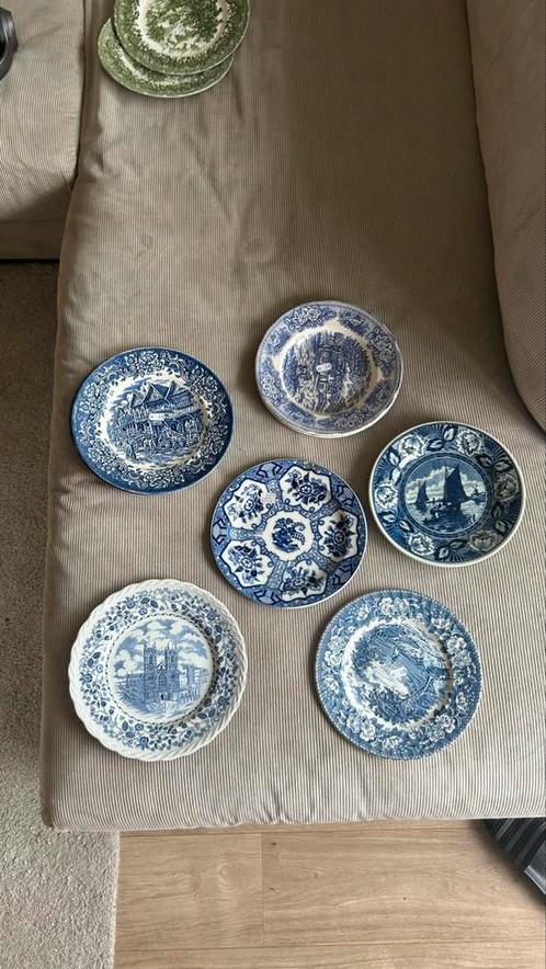 Diverse blauwe Engelse dinerborden, Antiek en Kunst, Antiek | Servies los, Ophalen of Verzenden