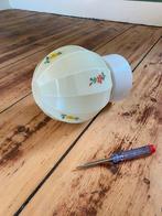 Art deco bolvormige lamp met bloemmotief - nochris 2.0, Ophalen, Gebruikt, Kunststof, Minder dan 50 cm