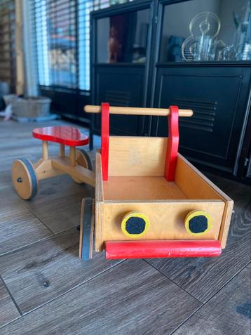 Houten bakfietsje / loopfiets beschikbaar voor biedingen