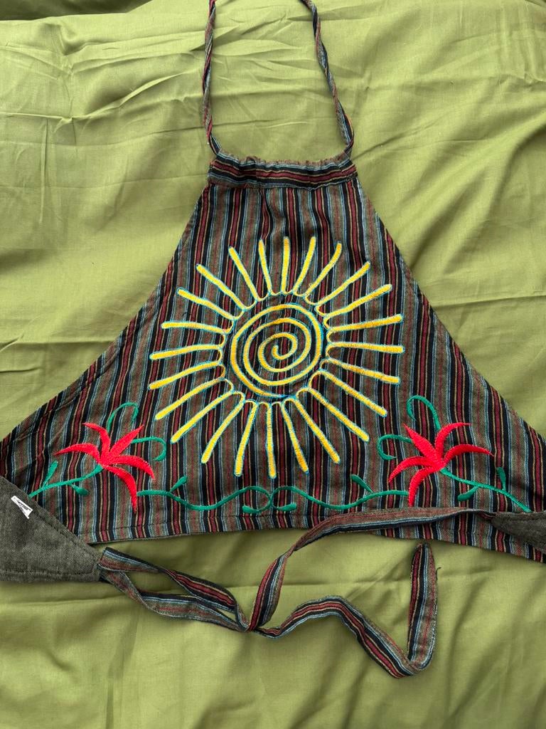 Geborduurde nepal zon halter topje! Nieuw!, Nieuw, Ophalen of Verzenden, Groen, Maat 36 (S)