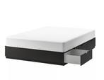 IKEA NORDLI Bed met lades 160x200, Huis en Inrichting, Ophalen, Gebruikt, Zwart, Tweepersoons