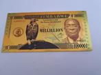 BILJET -ZIMBABWE - GOUDFOLIE-1 MILLIILLILION DOLLARS (229), Los biljet, Ophalen of Verzenden, Zimbabwe