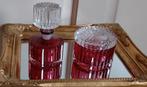 vintage cranberry glazen parfum fles en dekselpot, Antiek en Kunst, Antiek | Glas en Kristal, Ophalen of Verzenden