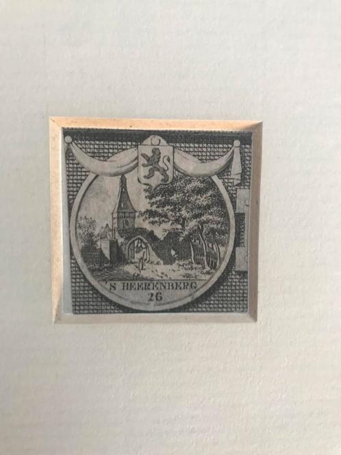 's Heerenberg, miniatuurets Cornelis Visscher, 1729, perfect, Antiek en Kunst, Kunst | Etsen en Gravures, Ophalen of Verzenden