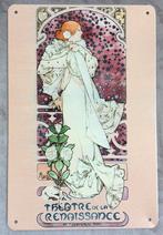 ALPHONSE MUCHA Sarah Bernhardt Metalen Wandbord poster, Antiek en Kunst, Ophalen of Verzenden