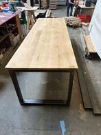 Eikenhouten tafel met stalen frame - 300x93x78 cm, Huis en Inrichting, Tafels | Eettafels, Ophalen, Eikenhout, 200 cm of meer