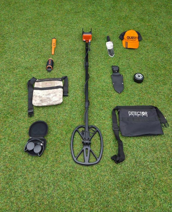 Quest Q30+ metaaldetector - complete set, zeer goede staat, Hobby en Vrije tijd, Metaaldetectors, Zo goed als nieuw, 30 cm of minder