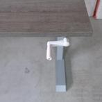 Slingerbureau zit-sta 160x80cm, Grijs frame, D.eiken BR46, Gebruikt, -, -, In hoogte verstelbaar