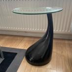 Vida XL design bijzettafel druppel rond glas salontafel, Minder dan 55 cm, Gebruikt, Rond, Glas