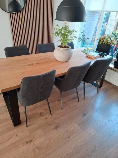 Eetkamerstoelen 6 stuks, Huis en Inrichting, Stoelen, Zo goed als nieuw, Vijf, Zes of meer stoelen, Grijs, Ophalen