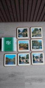 Vintage glas beker tafel onderzetter engeland coasters, Ophalen of Verzenden, Glas of Kopje