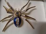 spin met strass en nacht blauw cloisonne nr br 5002 r, Sieraden, Tassen en Uiterlijk, Broches, Overige materialen, 4 tot 7 cm