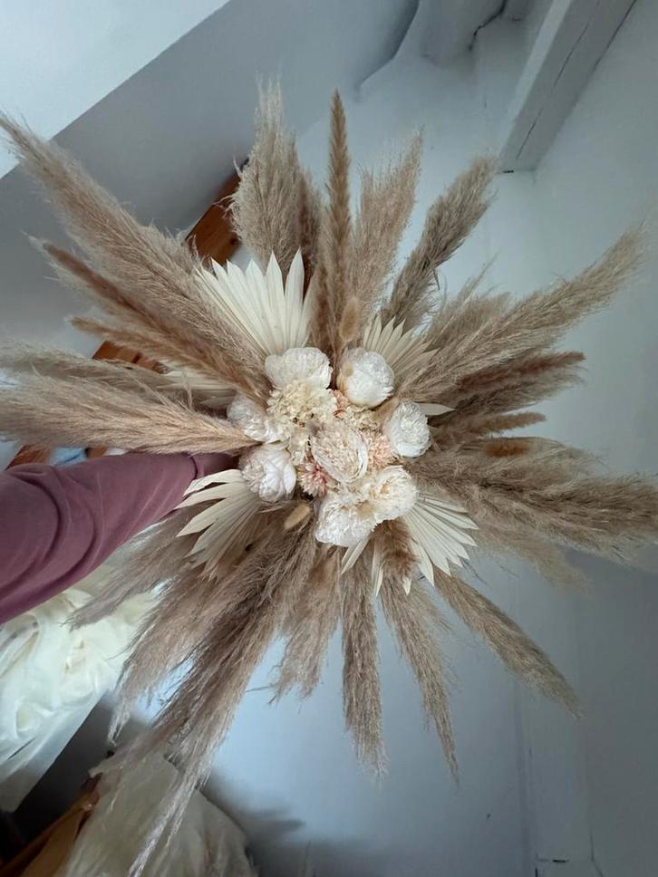 Prachtig Bruidsboeket met Pampasgras bruiloft, Huis en Inrichting, Woonaccessoires | Droogbloemen, Nieuw, Ophalen of Verzenden