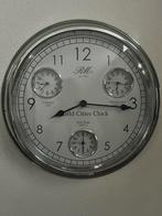 Klok Riviera Maison, zilverkleurig metaal, Huis en Inrichting, Ophalen, Wandklok