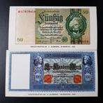 2x Verzamelkaarten REICHSBANKNOTE DUITSLAND., Postzegels en Munten, Bankbiljetten | Europa | Niet-Eurobiljetten, Setje, Duitsland