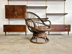 Vintage rotan fauteuil jaren 50/60 manou, Huis en Inrichting, Ophalen, Gebruikt, Vintage, 75 tot 100 cm