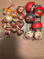 Vintage kerstballen papiermaché en plastic, Ophalen of Verzenden, Gebruikt, Versiering, Kerst of Sinterklaas