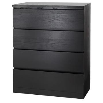 Ikea Malm Ladekast 4 lades zwart