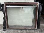 Hardhouten kozijn met dubbel glas en ventilatierooster, Ophalen, Gebruikt, Gevelraam of Ruit, Dubbelglas