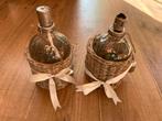 2 leuke olielampjes met riet eromheen brocante landelijk, Ophalen of Verzenden, Zo goed als nieuw, Overige materialen, Minder dan 25 cm