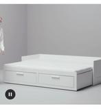 Bed met 2 lades, Huis en Inrichting, Ophalen, Verstelbaar, 90 cm, Wit