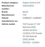 Te koop Fiat ecu, Ophalen of Verzenden, Nieuw, Fiat