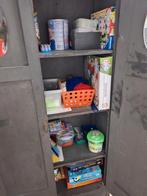 Oude kast met deuren en glas, Huis en Inrichting, Kasten | Kledingkasten, Glas, Vintage, 150 tot 200 cm, 25 tot 50 cm