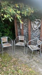 Te koop 3 aluminium terras stoelen, Ophalen of Verzenden, Gebruikt, Aluminium