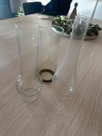 Olielamp glaasjes - 3 stuks, Gebruikt, Wit, Rond, Ophalen of Verzenden