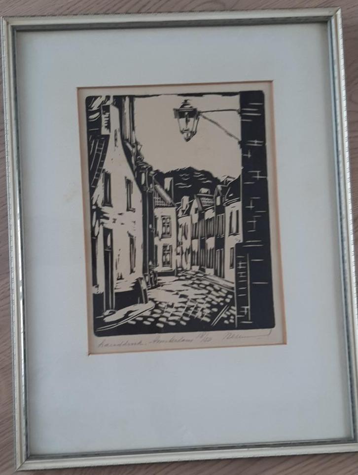 Pentekening Amsterdam, Antiek en Kunst, Kunst | Tekeningen en Foto's, Ophalen of Verzenden