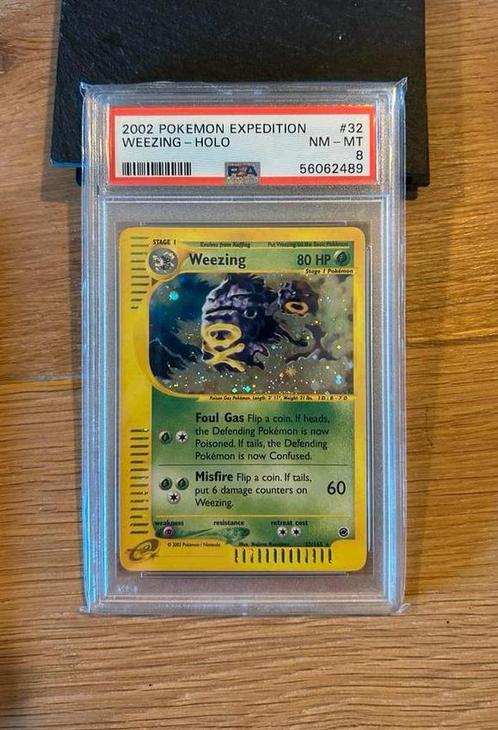 Pokemon - Weezing Holo PSA8, Hobby en Vrije tijd, Verzamelkaartspellen | Pokémon, Nieuw, Losse kaart, Foil, Ophalen of Verzenden