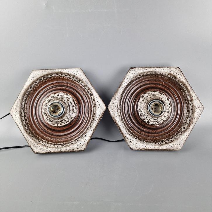 Set van 2 Vintage Wand of Plafondlampen van Hustadt Leuchten, Antiek en Kunst, Antiek | Lampen, Ophalen of Verzenden