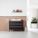 Europe Baby Sterre Commode Zwart/Eiken, Ophalen, 50 tot 70 cm, Voetruimte, 100 cm of meer