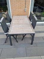 Tuinset, tuintafel standenstoel Bellagio Aluminium-teakhout., Ophalen, 4 zitplaatsen, Gebruikt, Aluminium