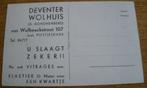 Reclame kaart Deventer Wolhuis, Ophalen of Verzenden, 1940 tot 1960, Ongelopen, Overige thema's