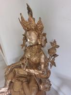 Zeer Grote Antieke Groene Tara – Nepal – Brons – 85 cm, Ophalen of Verzenden