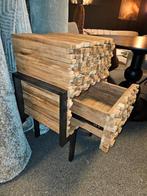 Ladenkastje nachtkastje uniek oud teak hout., Teakhout, Nieuw, Minder dan 100 cm, 25 tot 50 cm