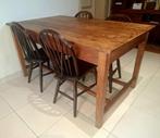 Oude houten tafel en 4 Windsor stoelen, Ophalen
