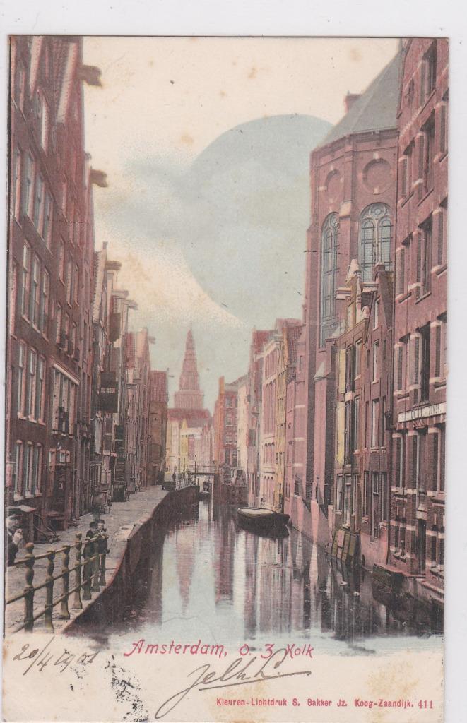 amsterdam 1901 OZ Kolk tekst/zegel, Verzamelen, Ansichtkaarten | Nederland, Limburg, Ophalen of Verzenden