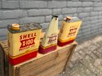 Shell X-100 Olieblik- Vintage Triangel, Gebruikt, Gebruiksvoorwerp, ., Ophalen of Verzenden