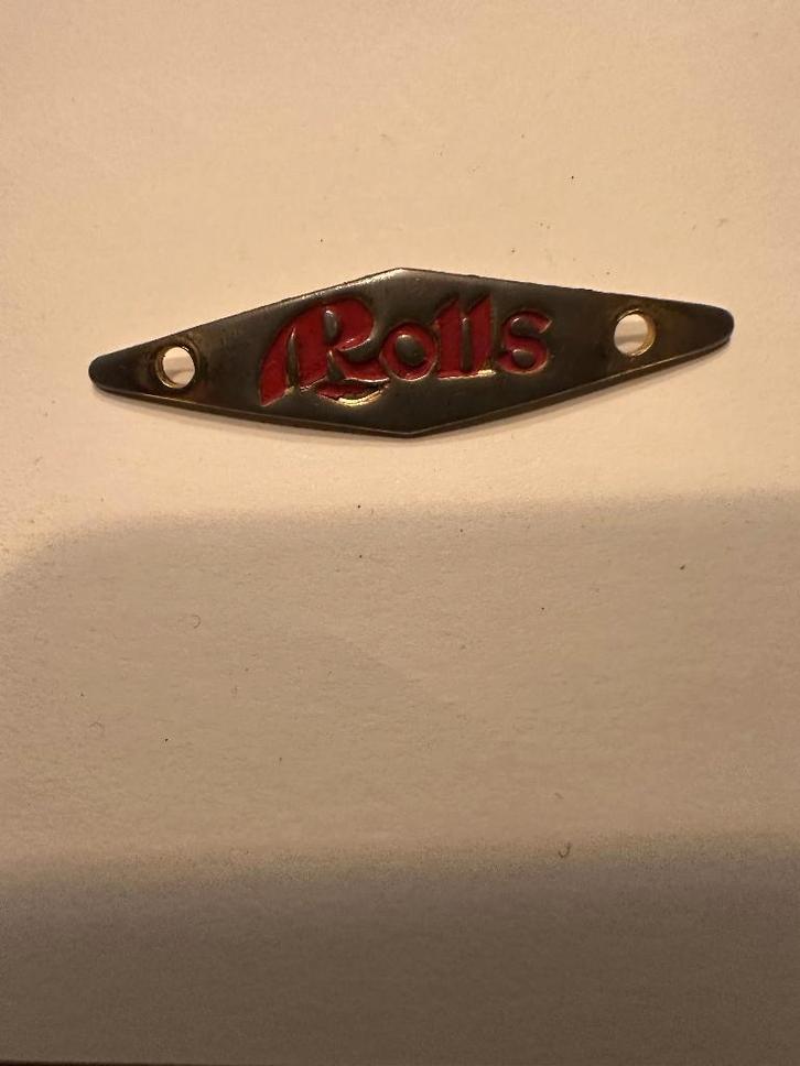 Mooi Rolls zadel plaatje embleem., Verzamelen, Merken en Reclamevoorwerpen, Gebruikt, Overige typen, Ophalen of Verzenden