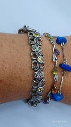 Zilveren vintage Art Deco Armband Citrien Markasiet 925, Sieraden, Tassen en Uiterlijk, Gebruikt, Met edelsteen, Ophalen of Verzenden